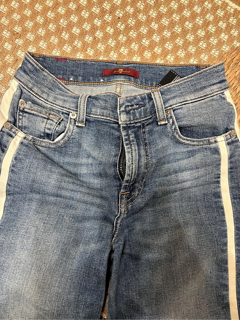 7 For All Mankind Color Block Bootcut Jeans Waist 24